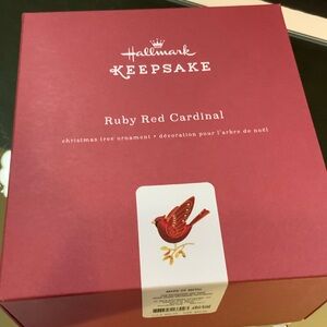 Hallmark Keepsake Ruby Red Cardinal Ornament 2016 Metal Rhinestones NOS #55